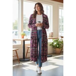 Lularoe Women's Purple Southwest Aztec Sarah Duster Size Medium